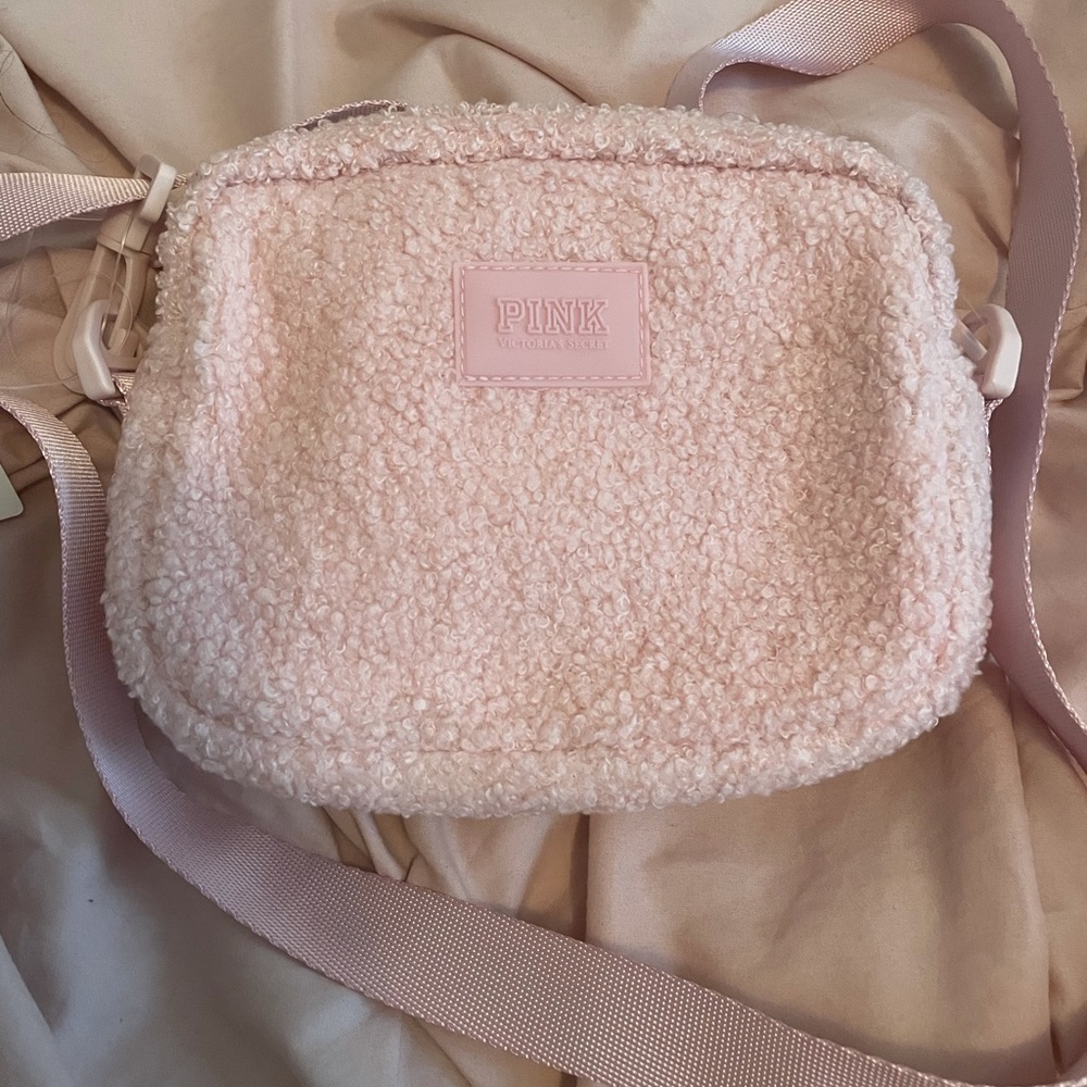 BNWT Victoria Secret Pink fuzzy crossbody bag